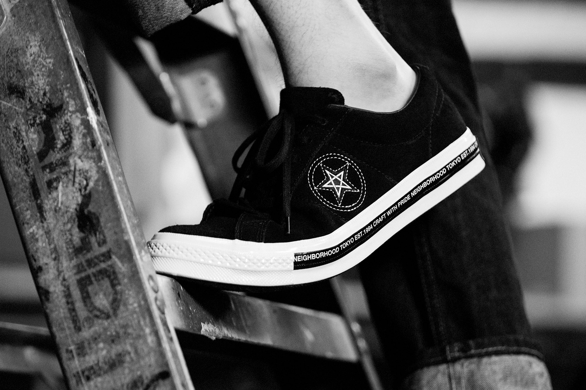 NEIGHBORHOOD Converse One Star Sneaker black suede 2017