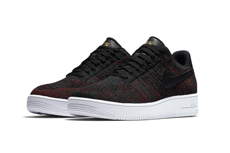 Nike Air Force 1 Low Flyknit Multicolor Burgundy Front Quarter