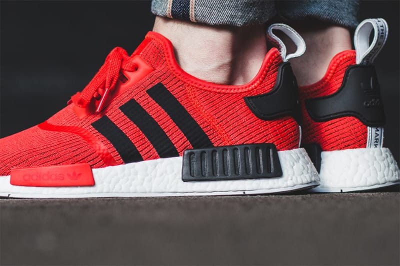 nmd black with red