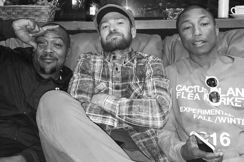 Justin Timberlake Pharrell Timbaland Reunion Photo
