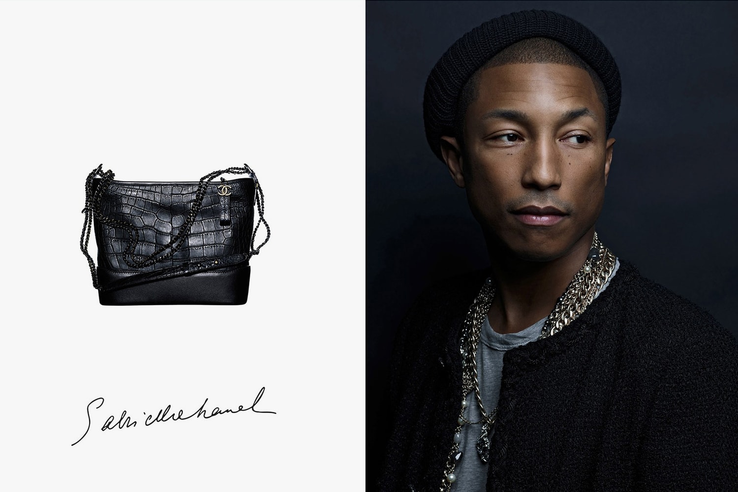 Pharrell Williams Wearing Chanel Gabrielle Bag