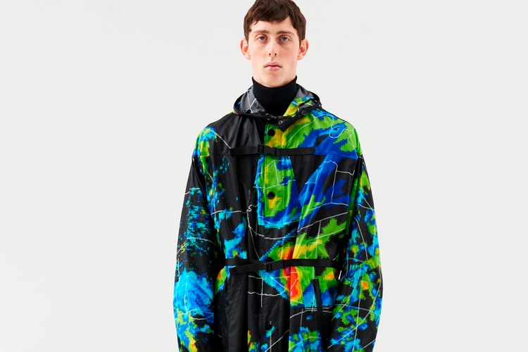 Prada's Printed Parka Features a Pixelated Weather Map