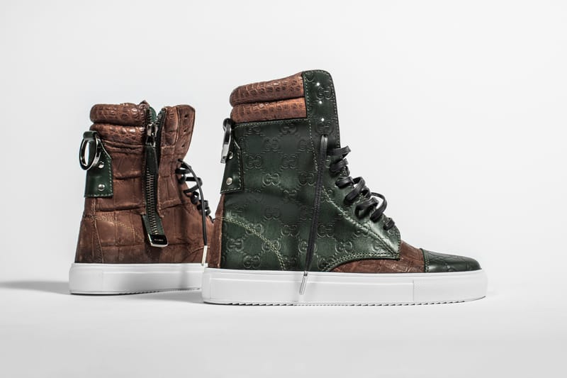 The Shoe Surgeon Debuts a Sneaker Boot Covered in a Gucci Purse