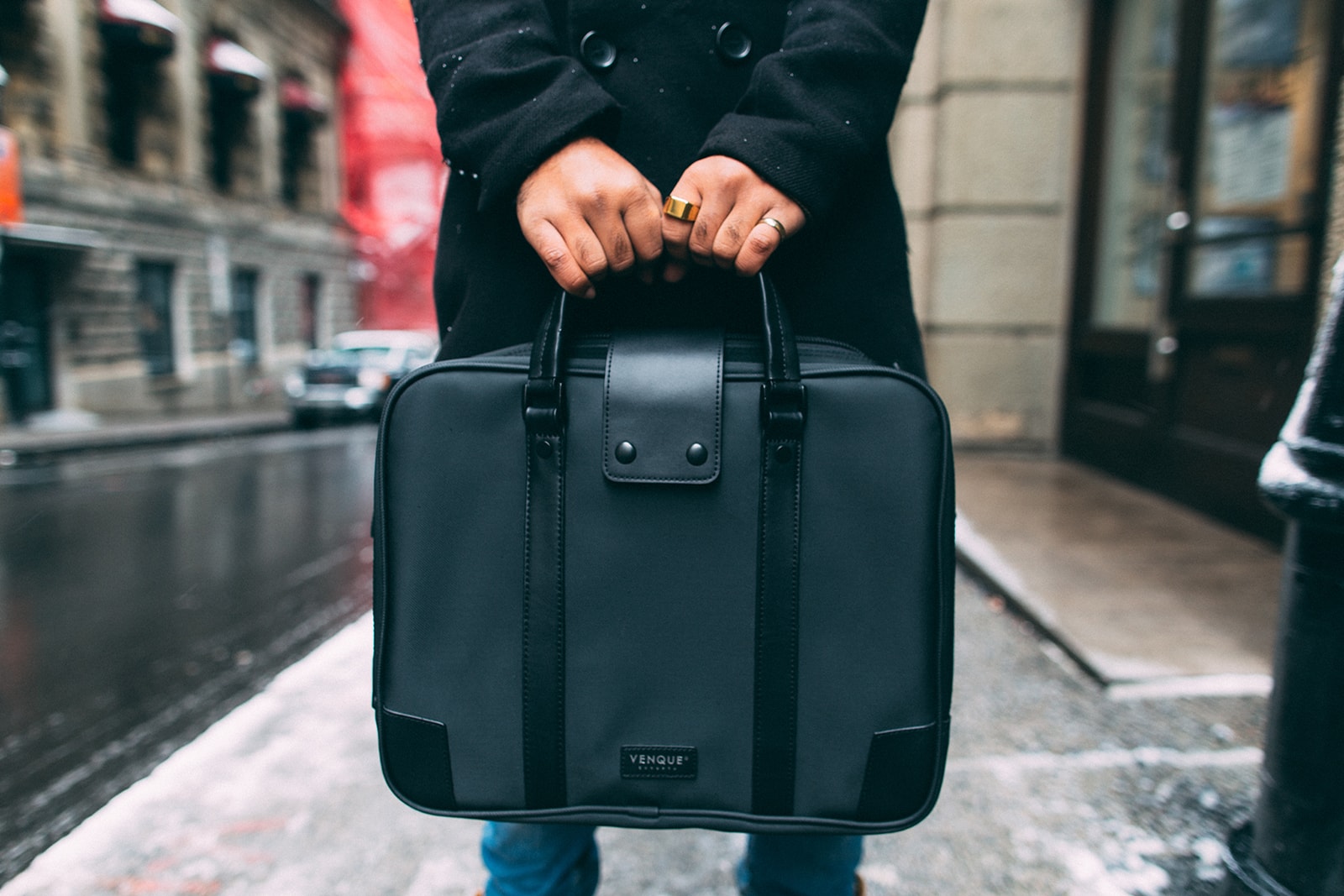venque carbon collection bag Ceini Milano briefcase