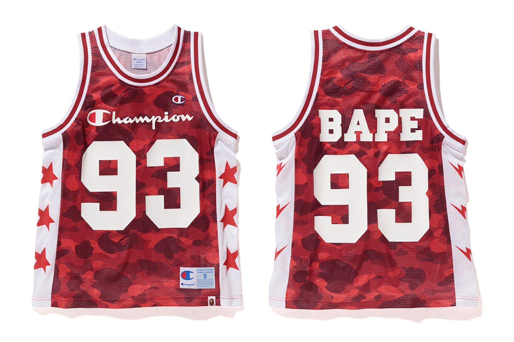 Bape x Champion Red Camouflage Basketball Vest