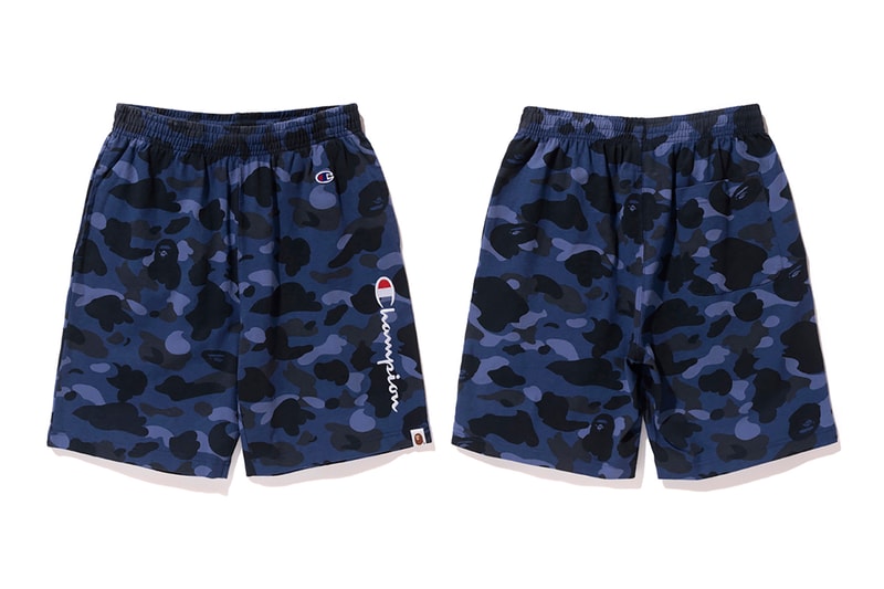 Bape x Champion Blue Camouflage Basketball Shorts