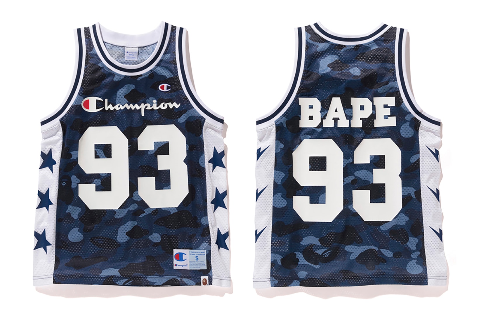 Bape x Champion Blue Camouflage Basketball Vest