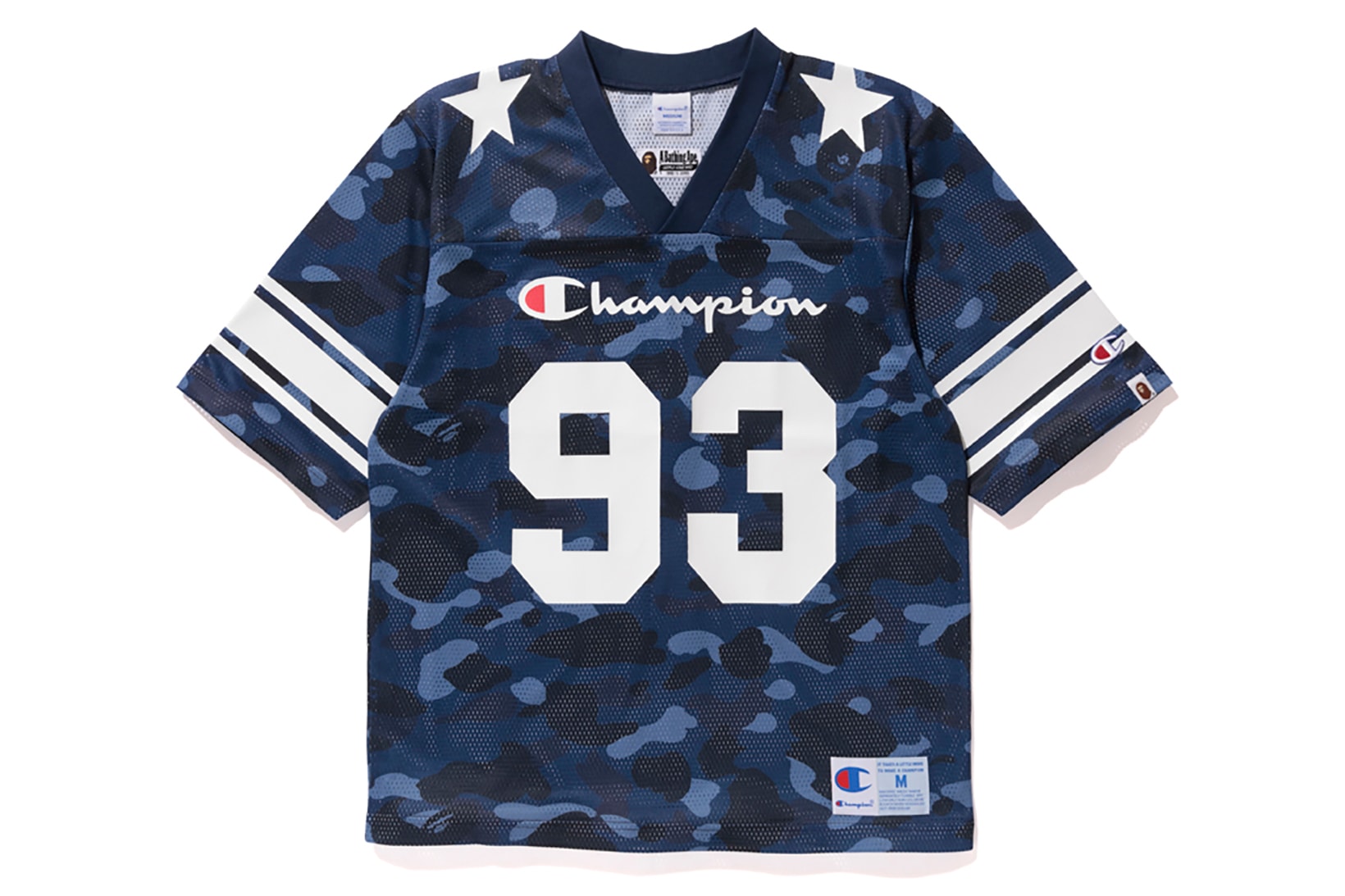 Bape x Champion Blue Camouflage NFL Top