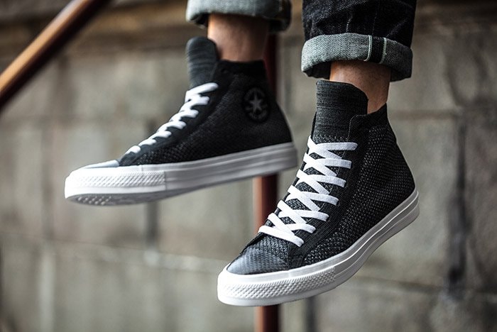 Converse Chuck Taylor All-Star x Nike Flyknit Black Colorway On Foot