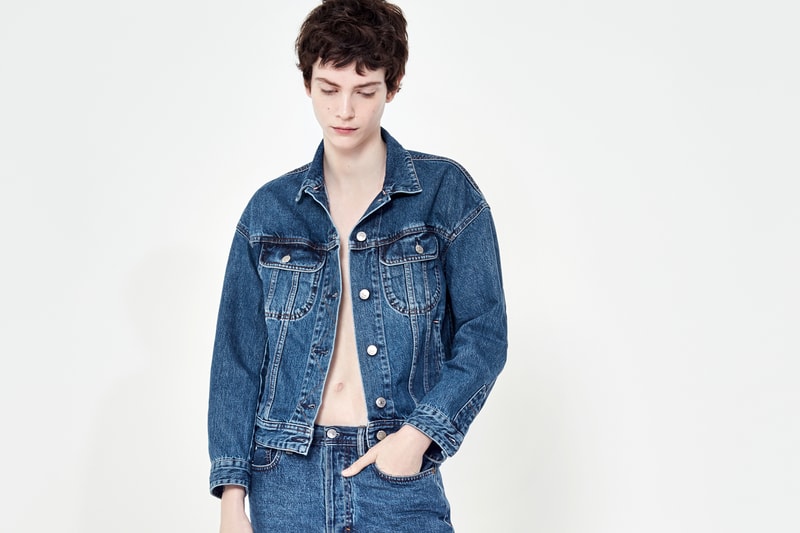 Acne Studios Blå Konst Blue Washed Denim Jacket