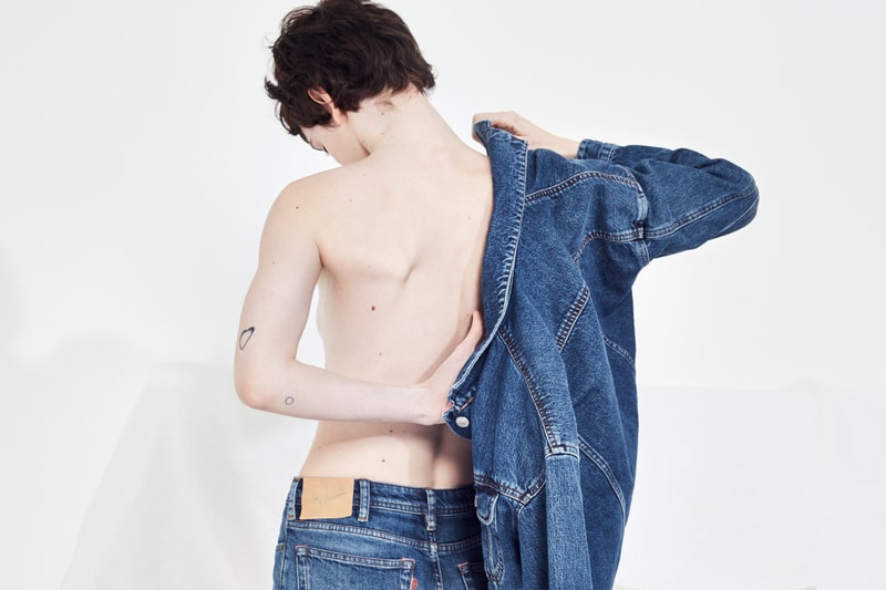 Acne Studios Blå Konst Blue Washed Denim Jacket Back
