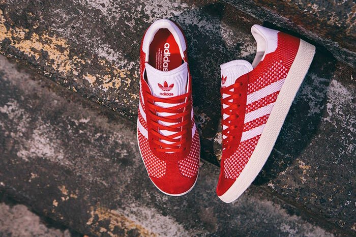 adidas Gazelle Primeknit Scarlet Red Blue Clear Onyx