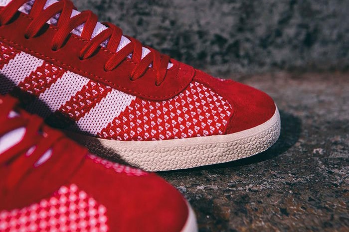 adidas Gazelle Primeknit Scarlet Red Blue Clear Onyx