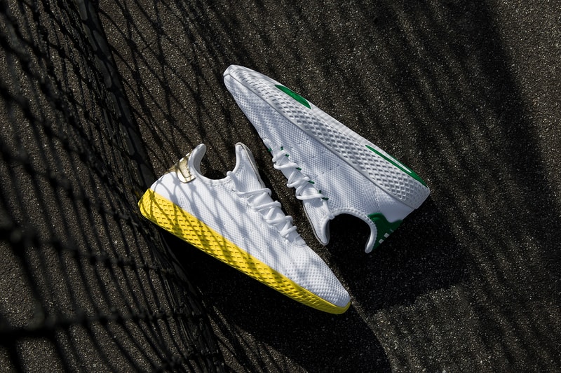 Pharrell Williams adidas tennis hue human race colorway yellow gold
