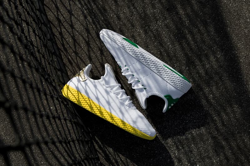 Pharrell Williams adidas tennis hue human race colorway yellow gold