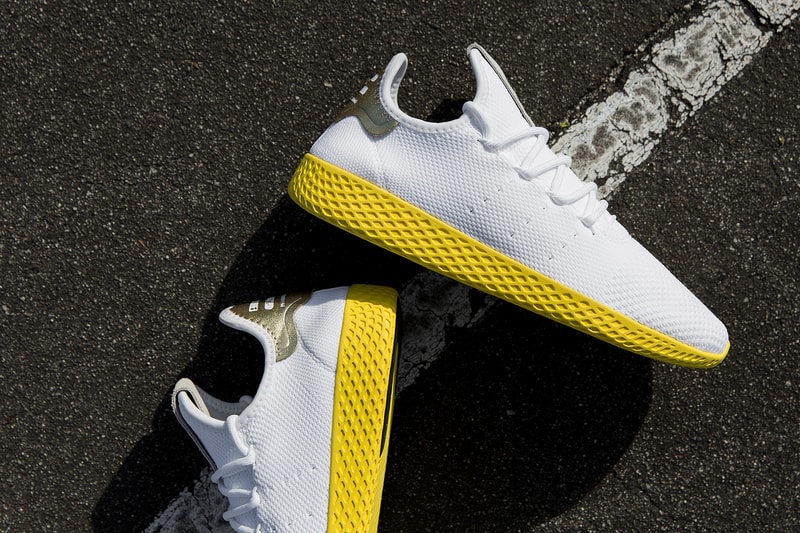 Pharrell Williams adidas tennis hue human race colorway yellow gold