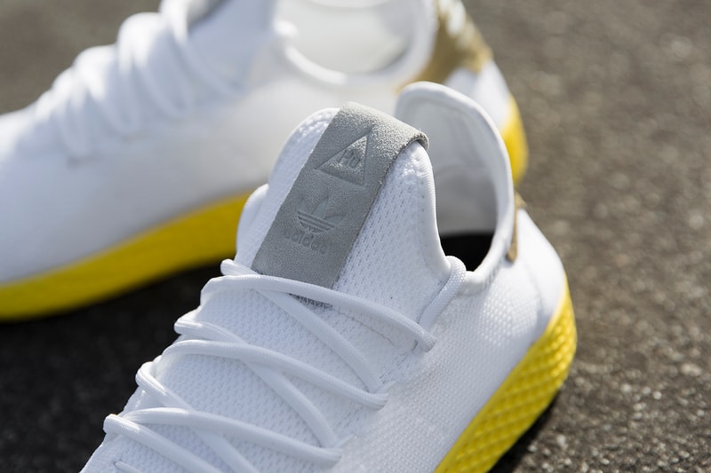 Pharrell Williams adidas tennis hue human race colorway yellow gold