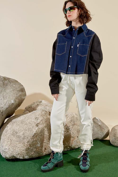 ANDREA CREWS 2017 Fall/Winter Lookbook Shearling Denim Maroussia Rebecq