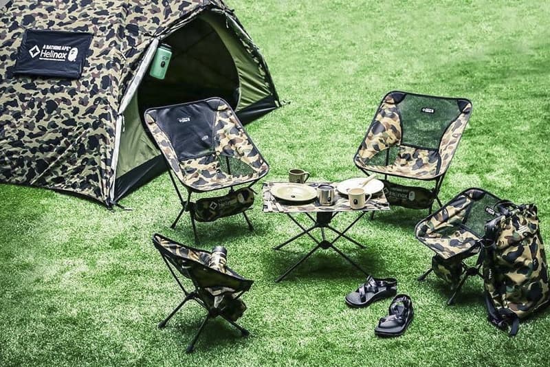BAPE HELINOX 2017 Camping Collection Camo Tent Tables Bags A Bathing Ape CHACO NALGENE KLEAN KANTEEN LEATHERMAN Micra