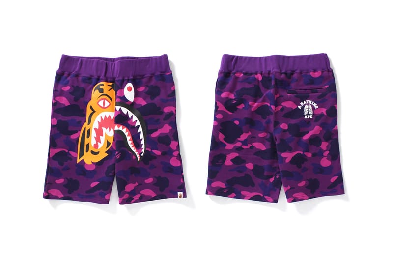 bape shark shorts purple