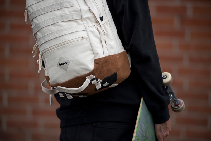 BRAVO Washed Canvas Bags Tote Backpack Shoulder Bag Suede Black White