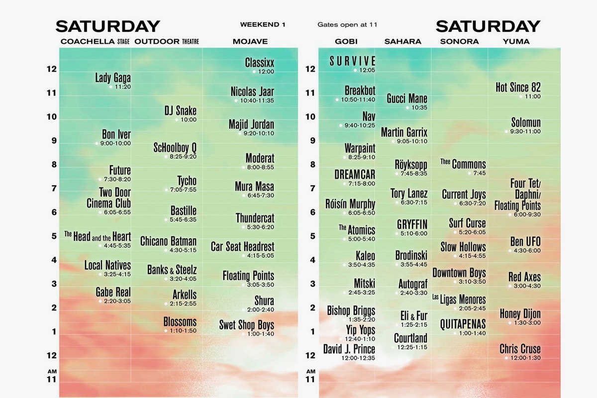 Coachella 2017 Schedule