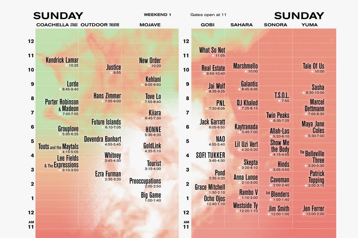 Coachella 2017 Schedule