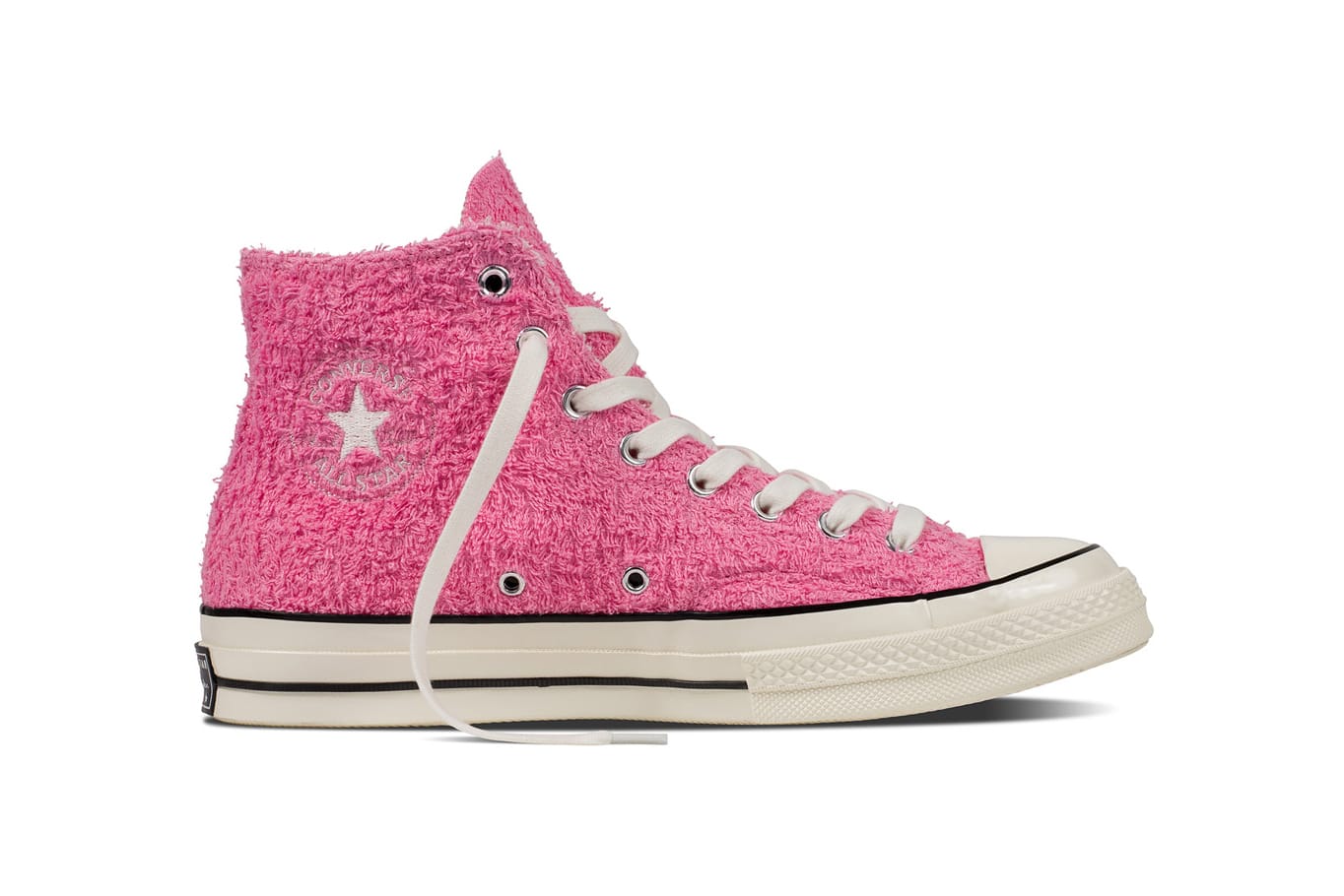 pink converse with fur