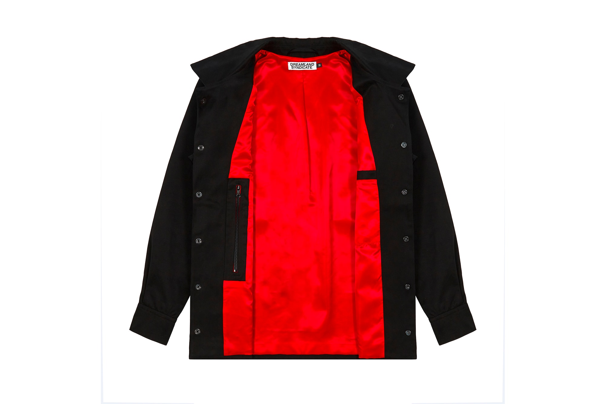 Dreamland Syndicate Black Coach Jacket Red Lining