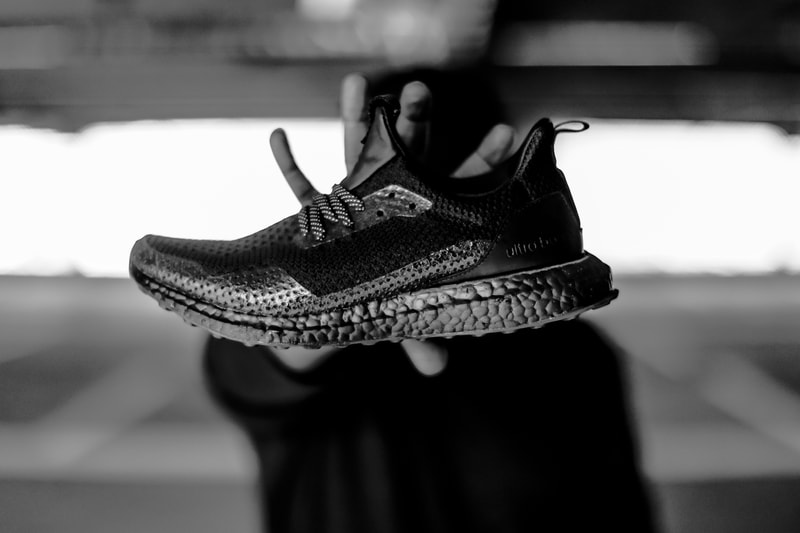 HAVEN x adidas Consortium "Triple Black" UltraBOOST On Feet Look HYPEBEAST Leather Reflective Laces