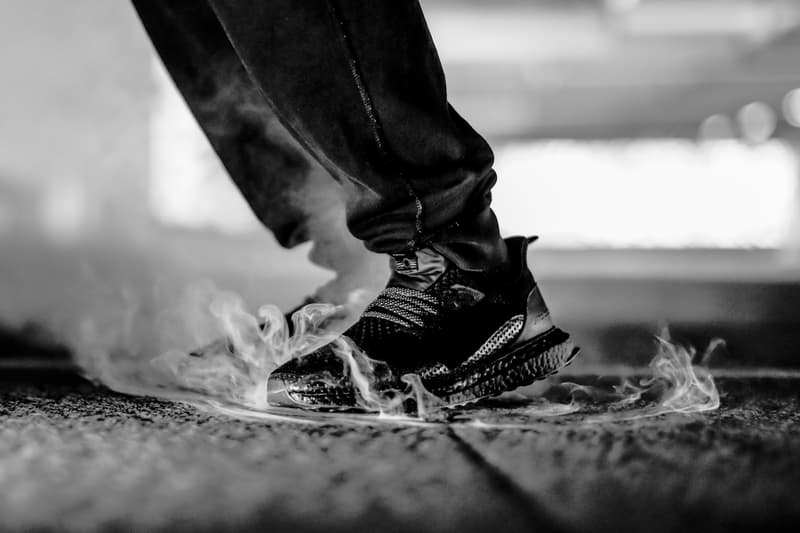 HAVEN x adidas Consortium "Triple Black" UltraBOOST On Feet Look HYPEBEAST Leather Reflective Laces