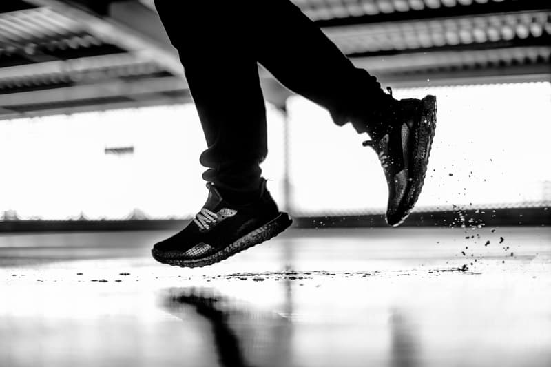 HAVEN x adidas Consortium "Triple Black" UltraBOOST On Feet Look HYPEBEAST Leather Reflective Laces