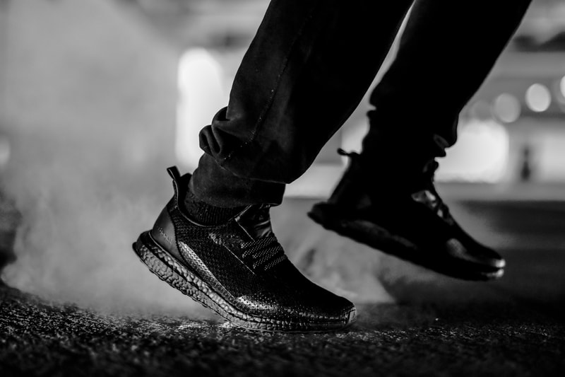 HAVEN x adidas Consortium "Triple Black" UltraBOOST On Feet Look HYPEBEAST Leather Reflective Laces