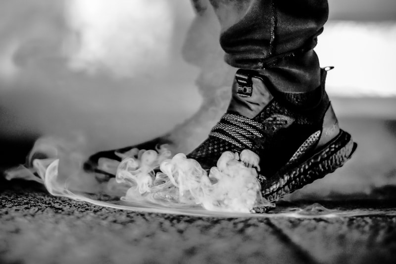 HAVEN x adidas Consortium "Triple Black" UltraBOOST On Feet Look HYPEBEAST Leather Reflective Laces