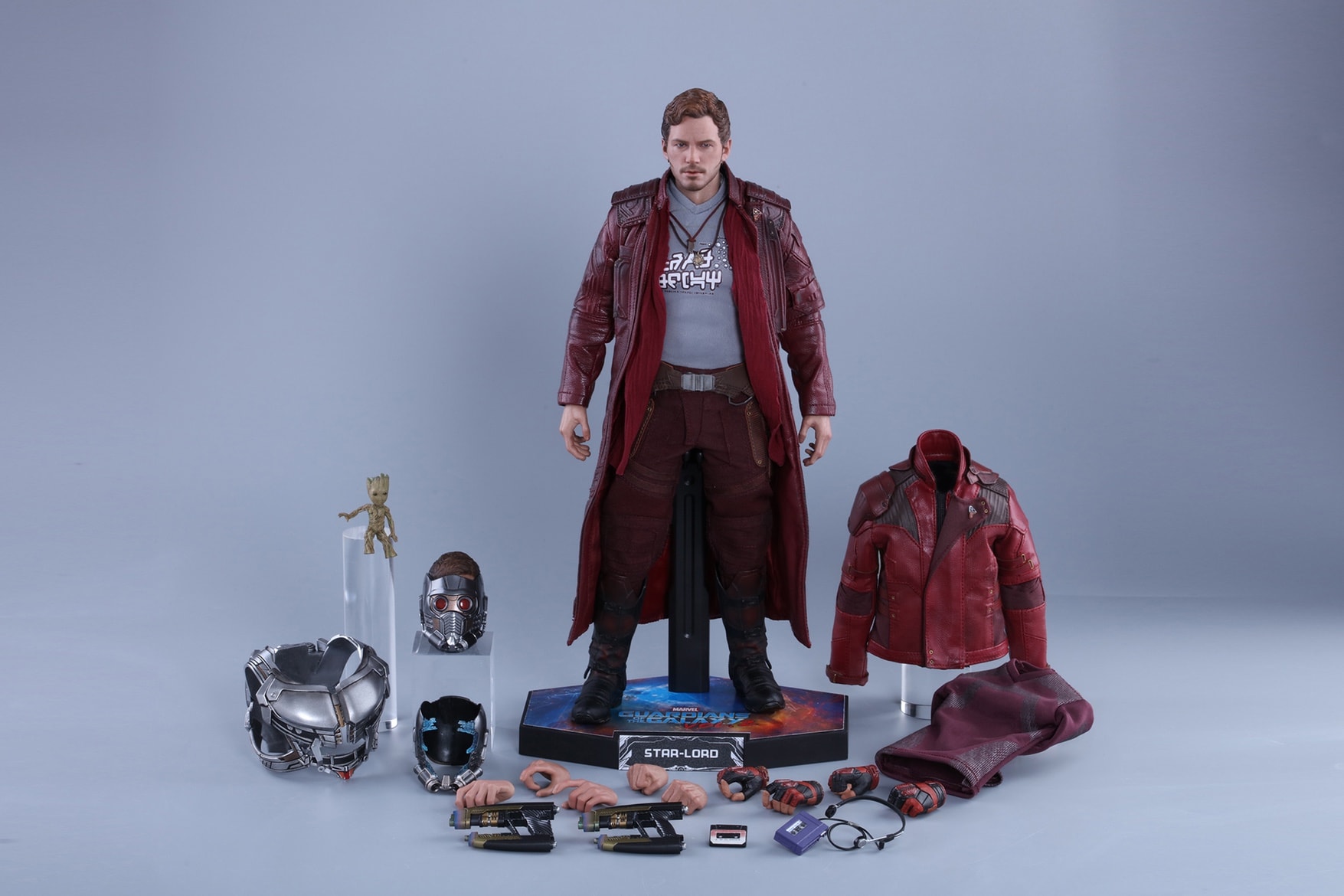 Hot Toys Guardians of the Galaxy Vol 2 Star Lord Baby Groot Life Like Action Figure