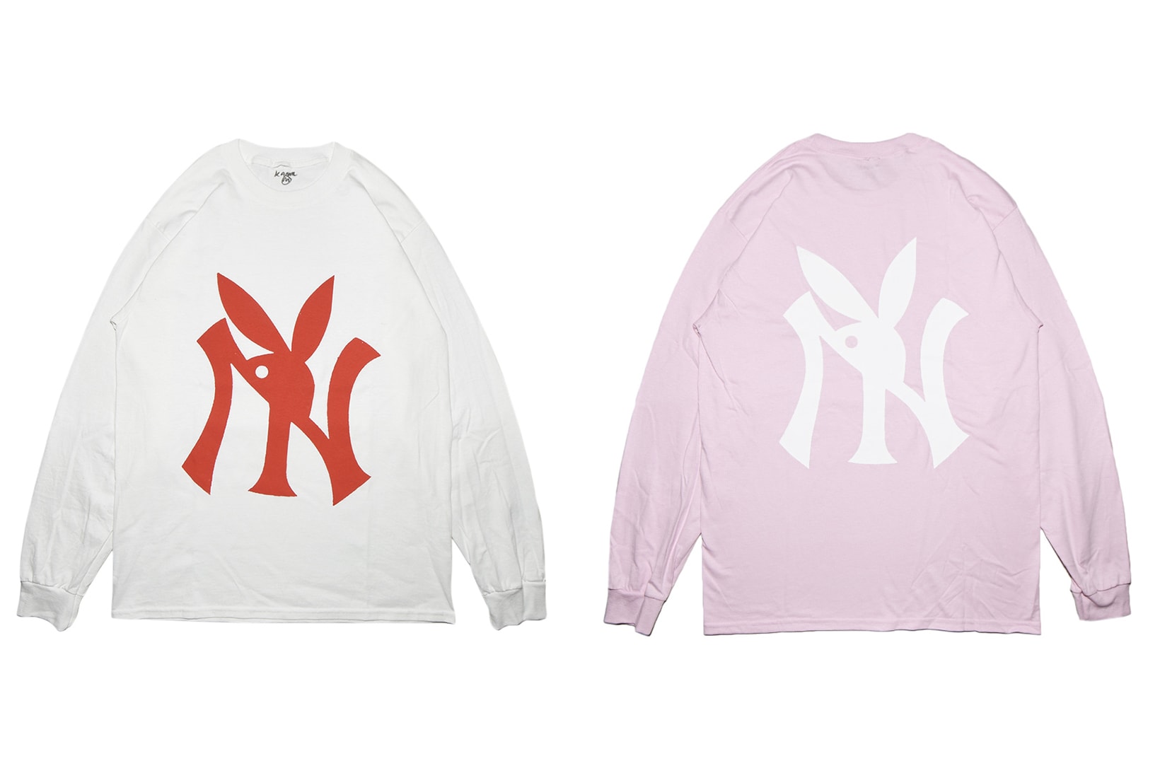 Kamil NY Playboy White + Pink Longsleeve T-shirt