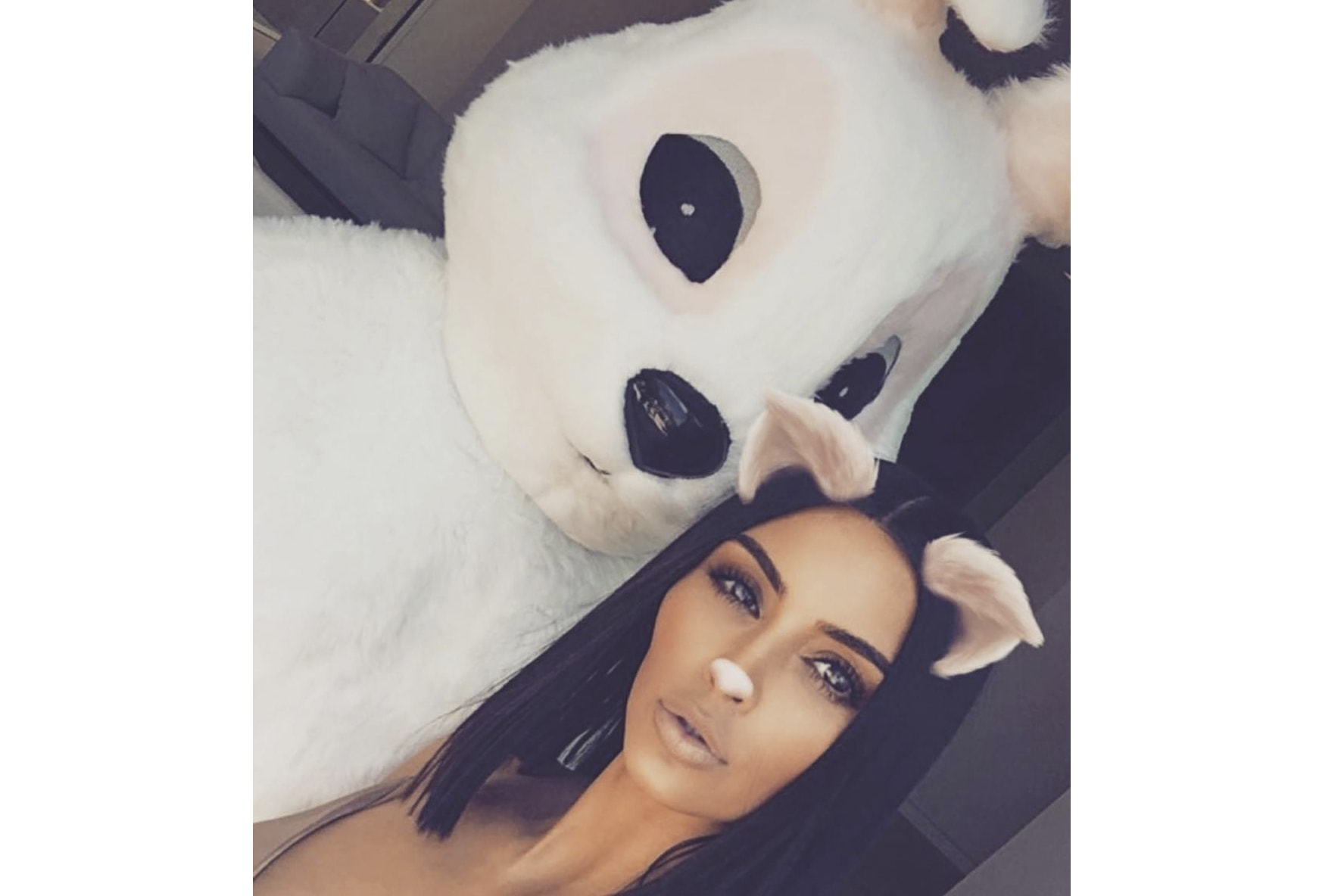 Kanye West 2017 Easter Bunny Look Kim Kardashian