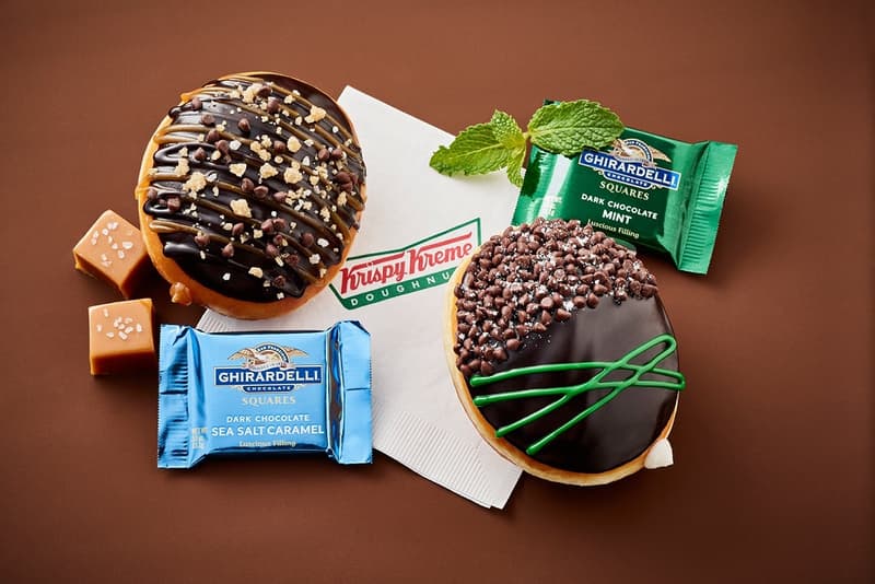 Krispy Kreme Ghirardelli Sea Salt Caramel Mint Chocolate Donuts