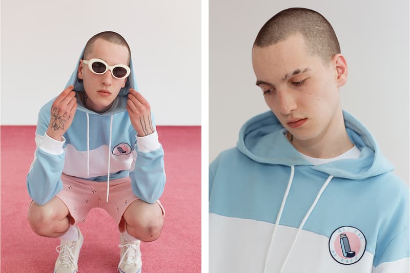 Lazy Oaf Summer 2017 Blue White Hoodie
