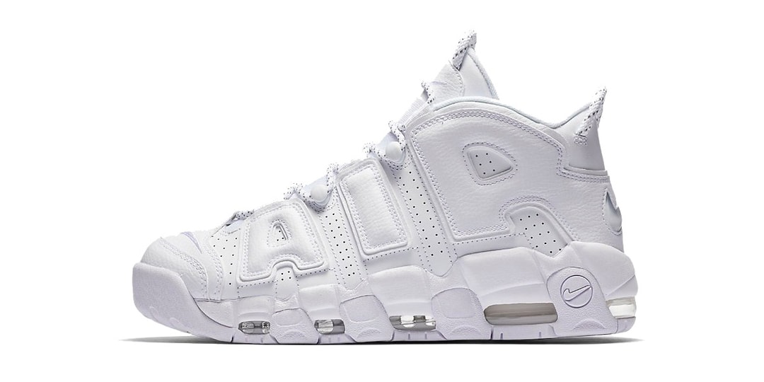 Nike more uptempo all white Clearance