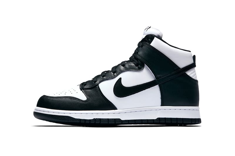 white and black high top nikes