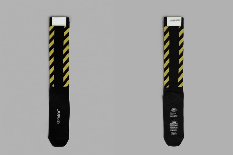 OFF-WHITE Silence Black and Yellow Striped Socks