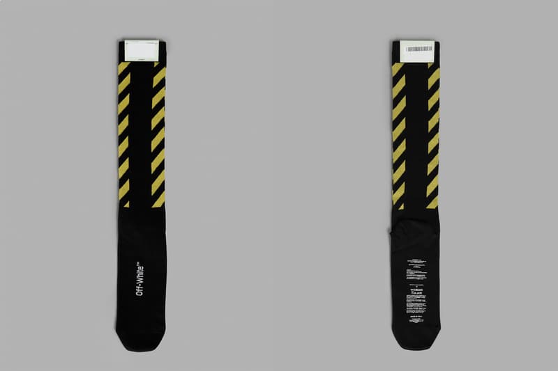 OFF-WHITE Silence Black and Yellow Striped Socks