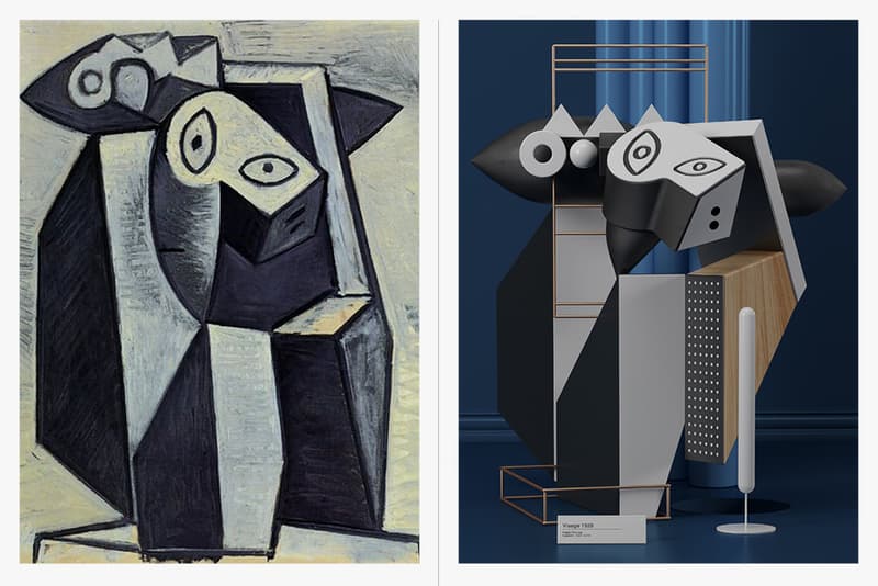 Pablo Picasso Paintings 3D Visuals Artwork Photoshop Cinema 4D Illustrator Geometric