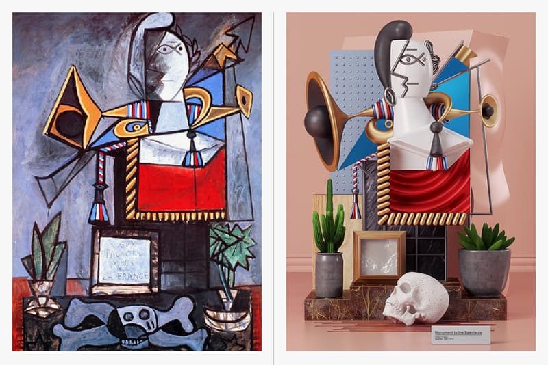 Pablo Picasso Paintings 3D Visuals Artwork Photoshop Cinema 4D Illustrator Geometric