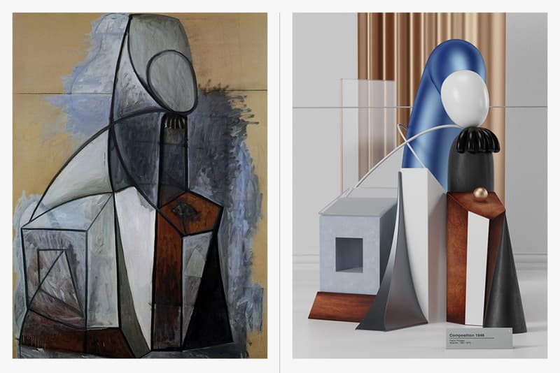 Pablo Picasso Paintings 3D Visuals Artwork Photoshop Cinema 4D Illustrator Geometric