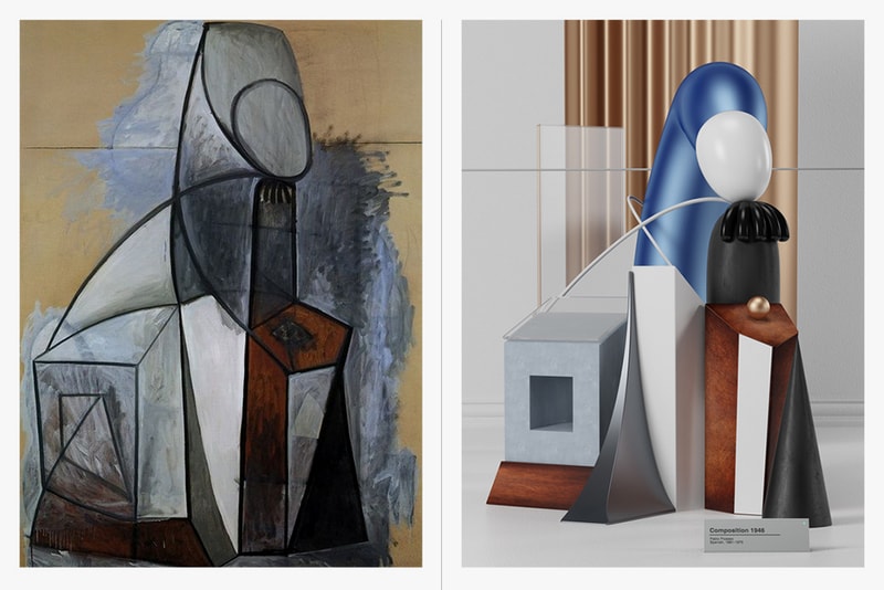 Pablo Picasso Paintings 3D Visuals Artwork Photoshop Cinema 4D Illustrator Geometric