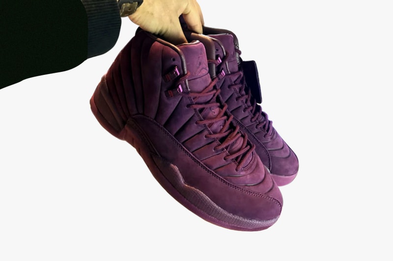 public school air jordan 12 bordeaux colorway sneaker basketball streetwear