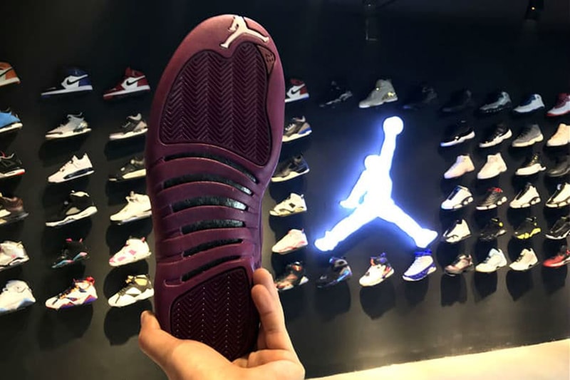 public school air jordan 12 bordeaux colorway sneaker basketball streetwear