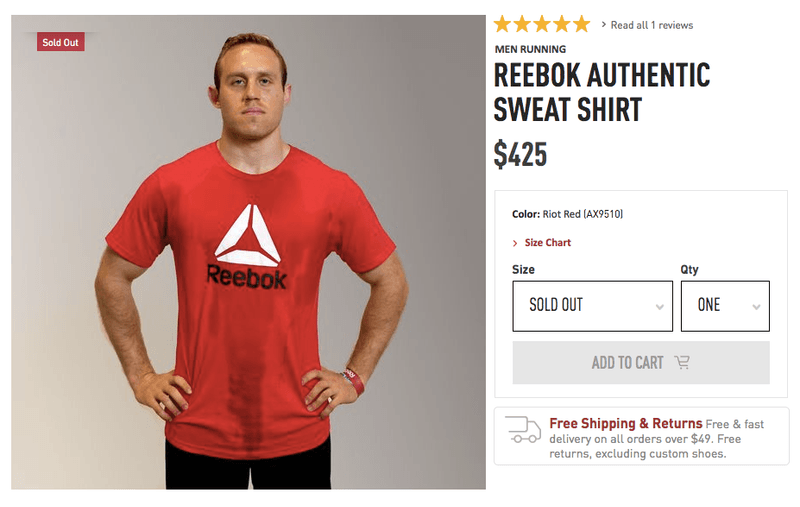 Reebok が ネットで炎上した汚れ付きジーンズを皮肉った“汗ジミ”付きTシャツを発売